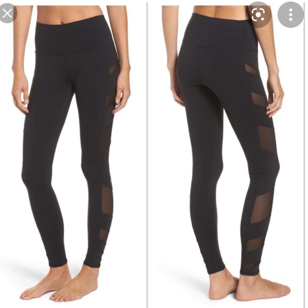 Alo Yoga Block Mesh Hi-Waist Leggings Black sz M
